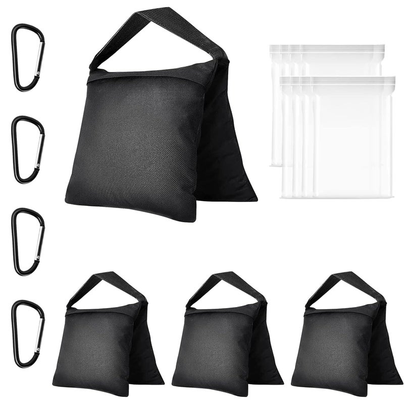EMART Heavy Duty Sandbag Photo Studio Weight Bag Saddlebag Design for Photography Light Stand Tripod, Outdoor Patio, Sports, Pop up Tent, Umbrella Base, Camping, Fishing Chair -4 Packs Set(Black) - Image 1